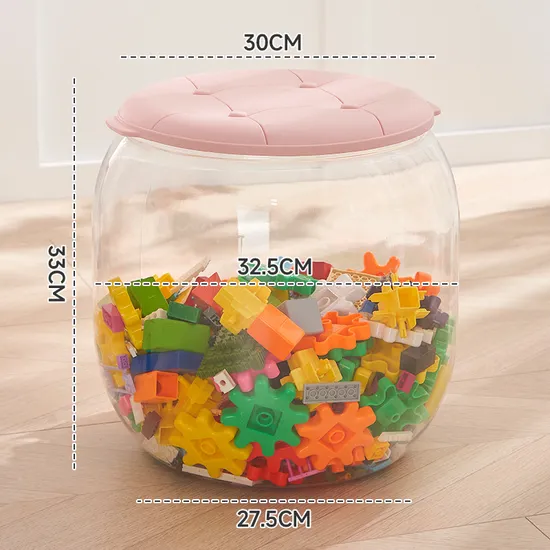 Creative Transparent Storage Stool for Household Toy Sundry Storage