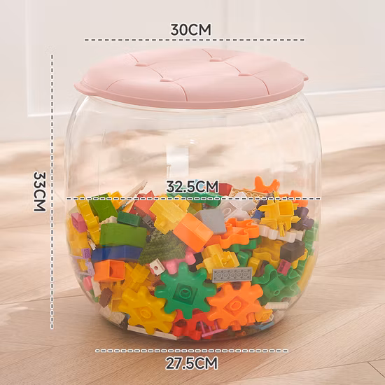 Creative Transparent Storage Stool for Household Toy Sundry Storage