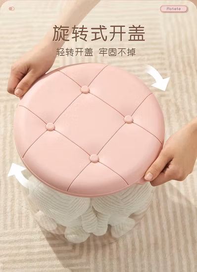 Creative Transparent Storage Stool for Household Toy Sundry Storage